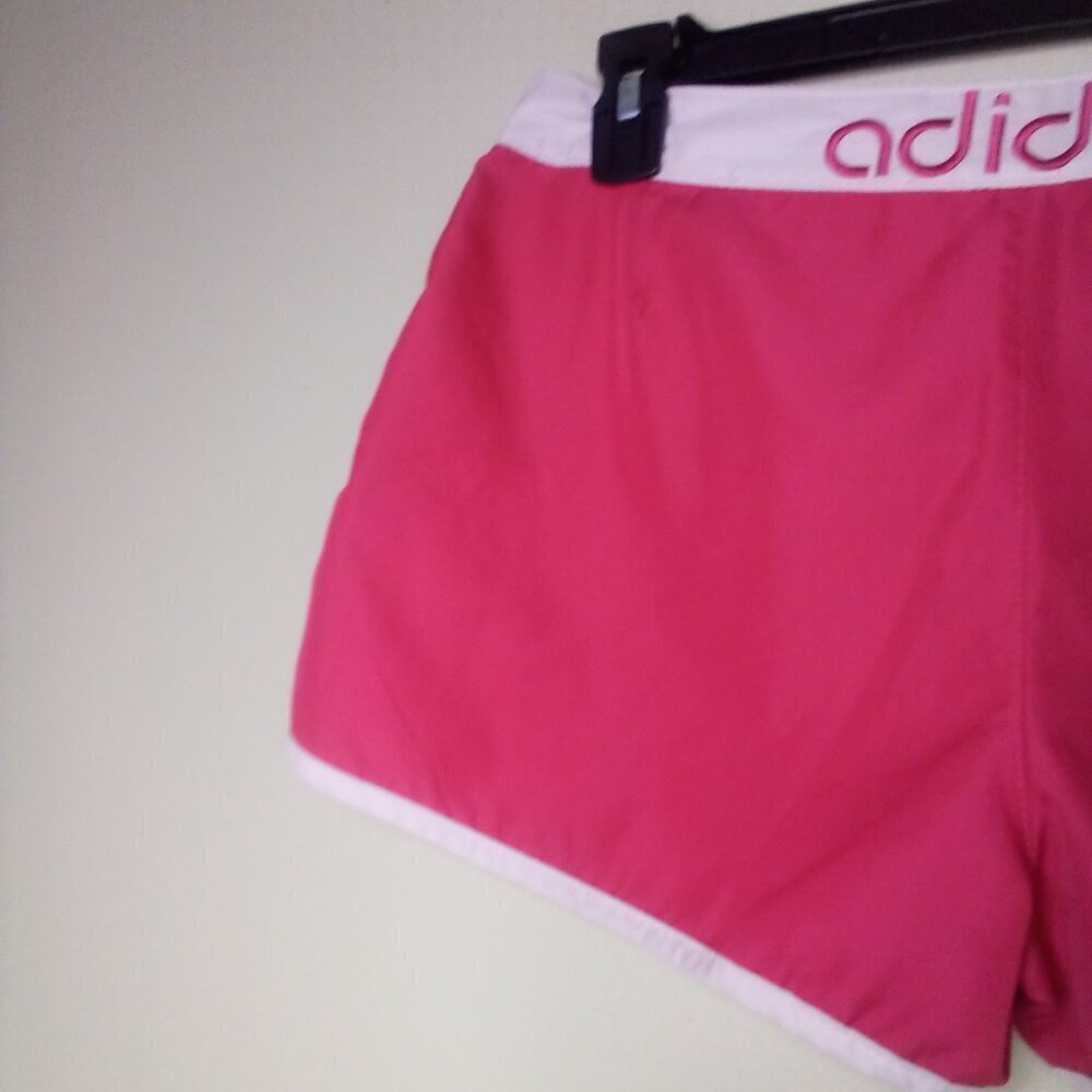 Adidas Shorts Women M ? Running Active Athletic Snap Hook Loop Pink - Picture 12 of 14
